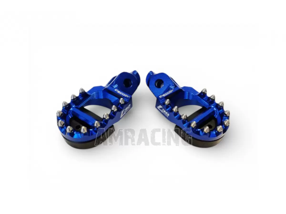 COPPIA PEDANE MOTARD CON SLIDER - BLU